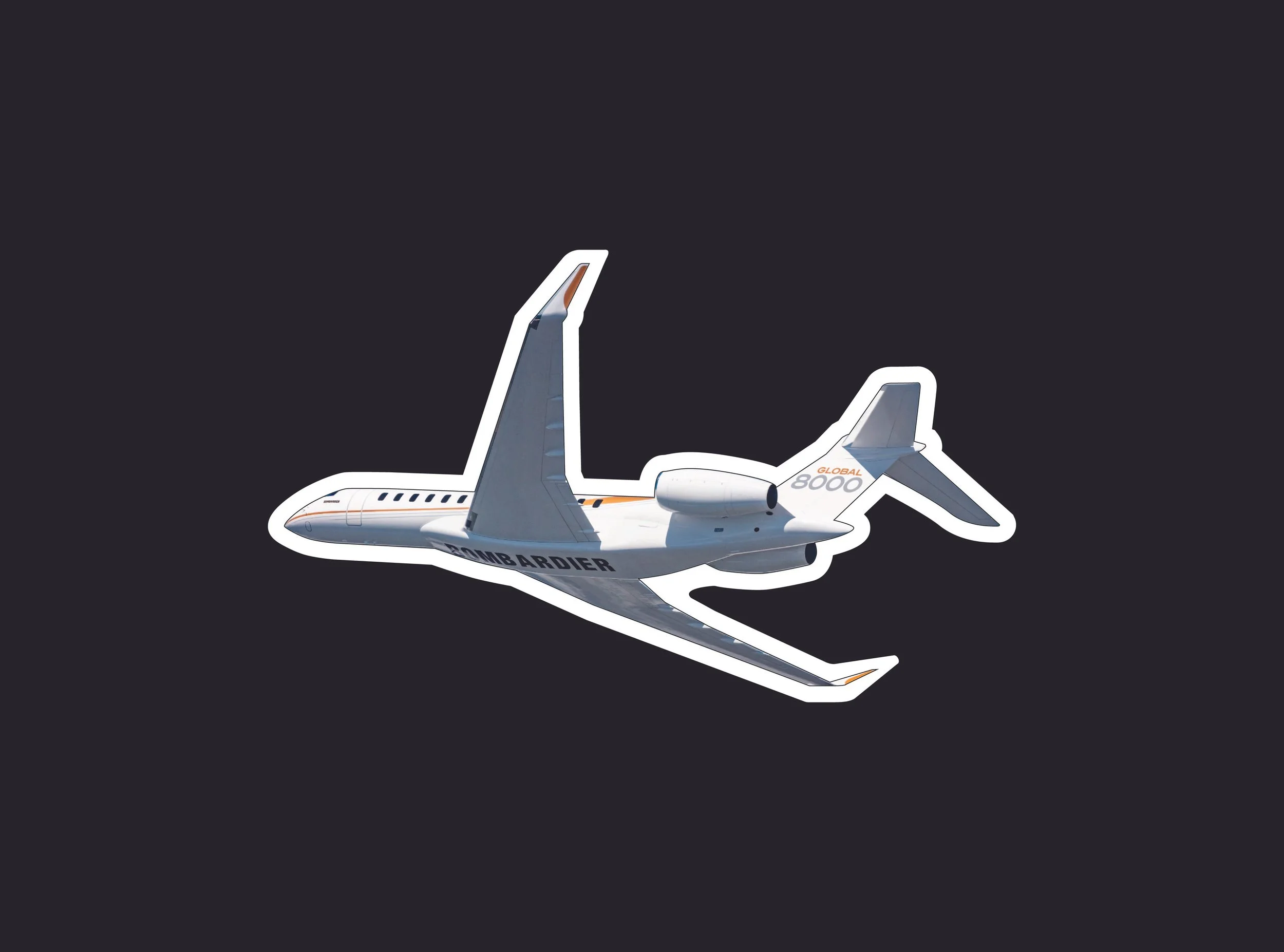 Global 8000 Sticker — Bombardier Arrivals Store